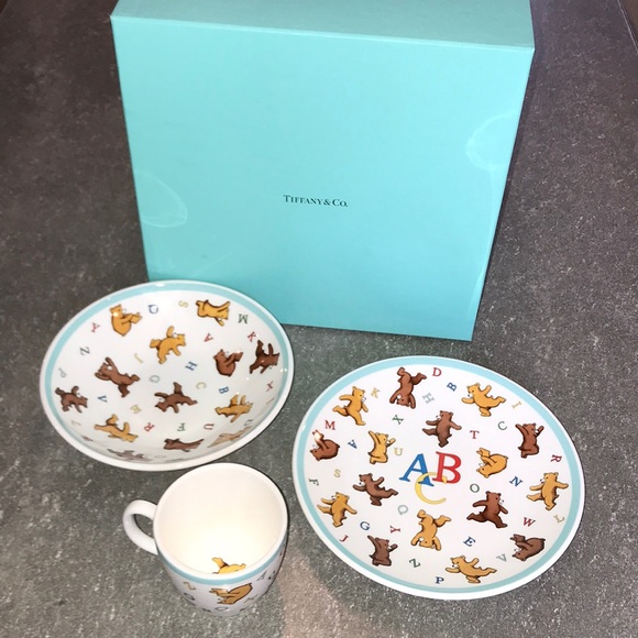 tiffany and co baby plate set
